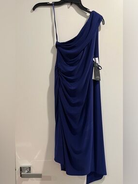 NWT Lauren Ralph Lauren One-Shoulder Royal Blue Sheath Dress